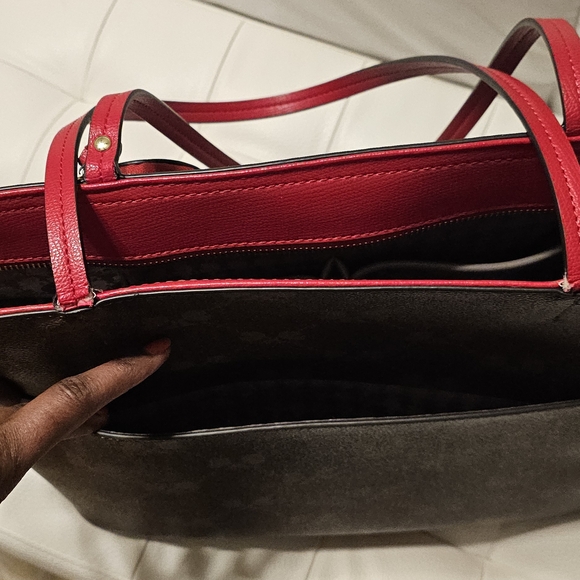 Karl Lagerfeld Red Heart Brown Tote - Picture 3 of 6